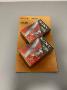 2 Sony Premium 30 min VHS C Pal Secam Video Cassette Blank Cassette New, Original Packaging