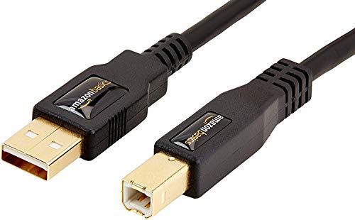 Basics USB 2.0 Printer Cable - A-Male To B-Male Cord - 6 Feet (1.8 Meters), Black