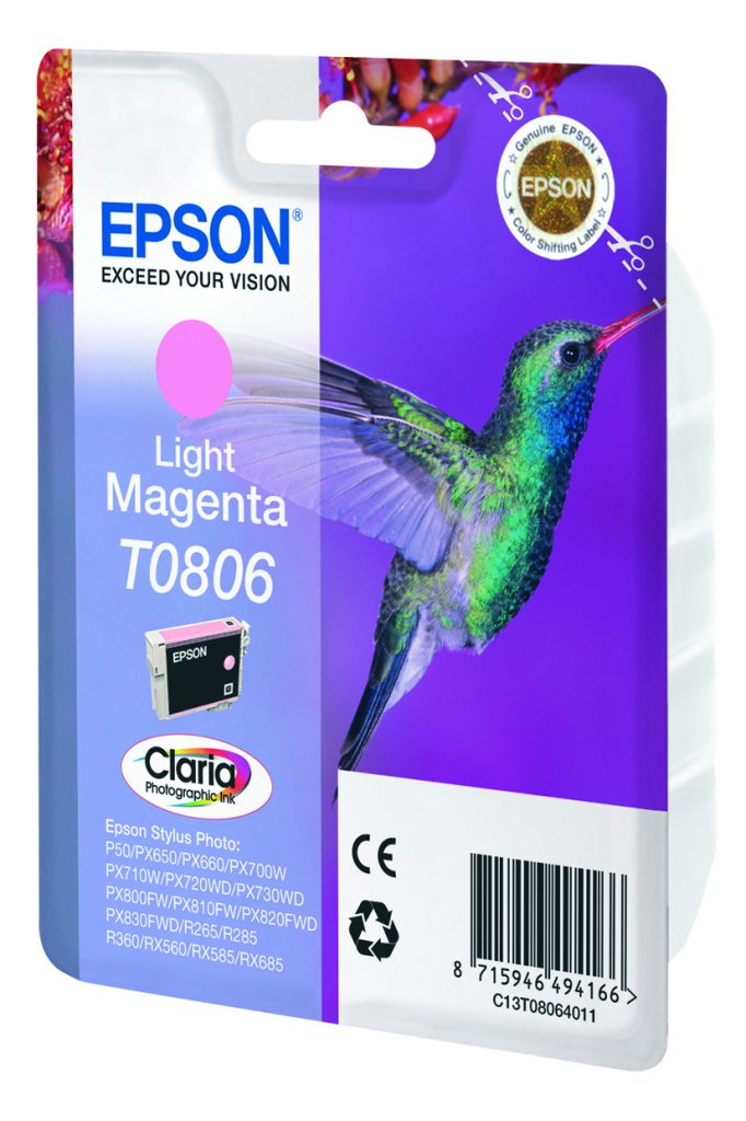 Epson Hummingbird T0806 (Yield: 590 Pages) Light Magenta Ink Cartridge