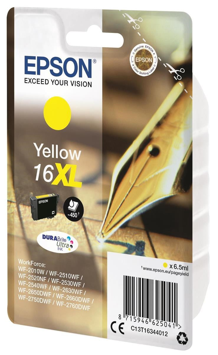 Epson Pen And Crossword Singlepack Yellow 16XL DURABrite Ultra Ink Cartridge