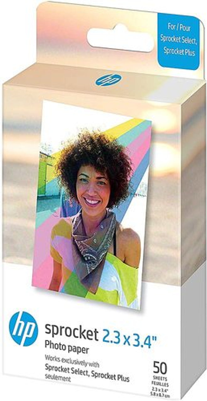 HP Photo Paper Sprocket Select Zink 5.8x8.6cm 50 Sheets