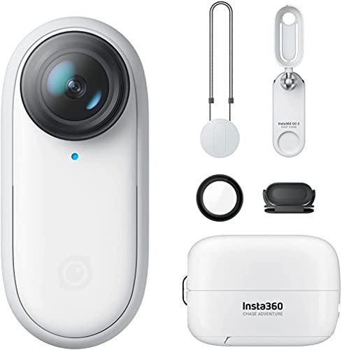 Insta360 GO 2 64GB Edition Small Action Camera, Weighs 1 Oz, Waterproof, Stabilization, POV Capture, 1/2.3" Sensor, With Charge Case And Wearable Camera Accessories For Travel, Sports, Vlog