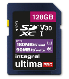 Integral 128GB Ultima Pro SDXC V30 UHS-I U3 180MB/sec Model INSDX128G-180V30V2