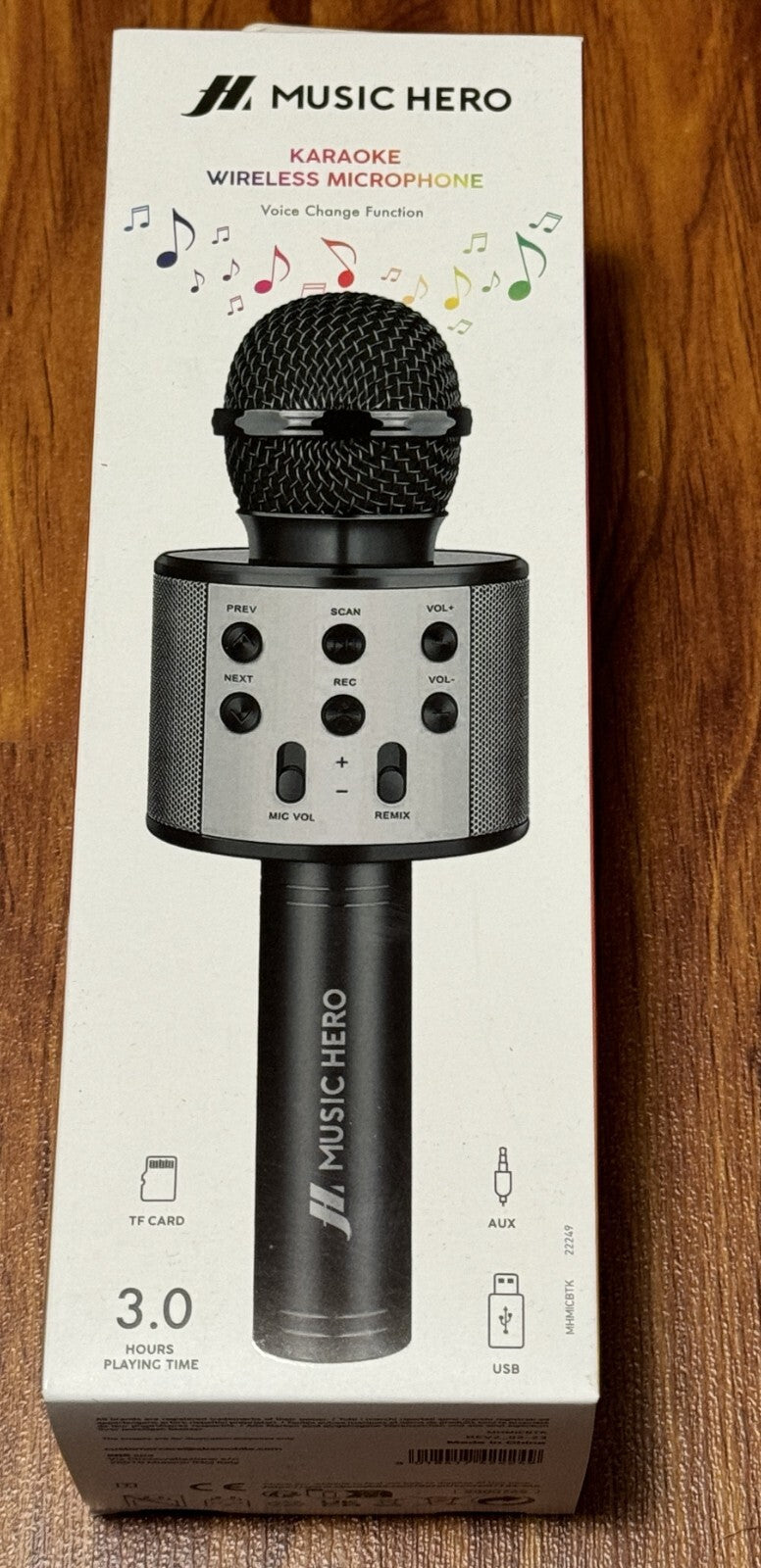 MUSIC HERO WIRELESS KARAOKE MICROPHONE WITH 5 WATT EFFECTS NEW SEALED
