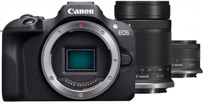 Canon EOS R100 Mirrorless Camera  + RF-S 18-45mm IS STM Lens + RF-S 55-210mm IS STM Lens