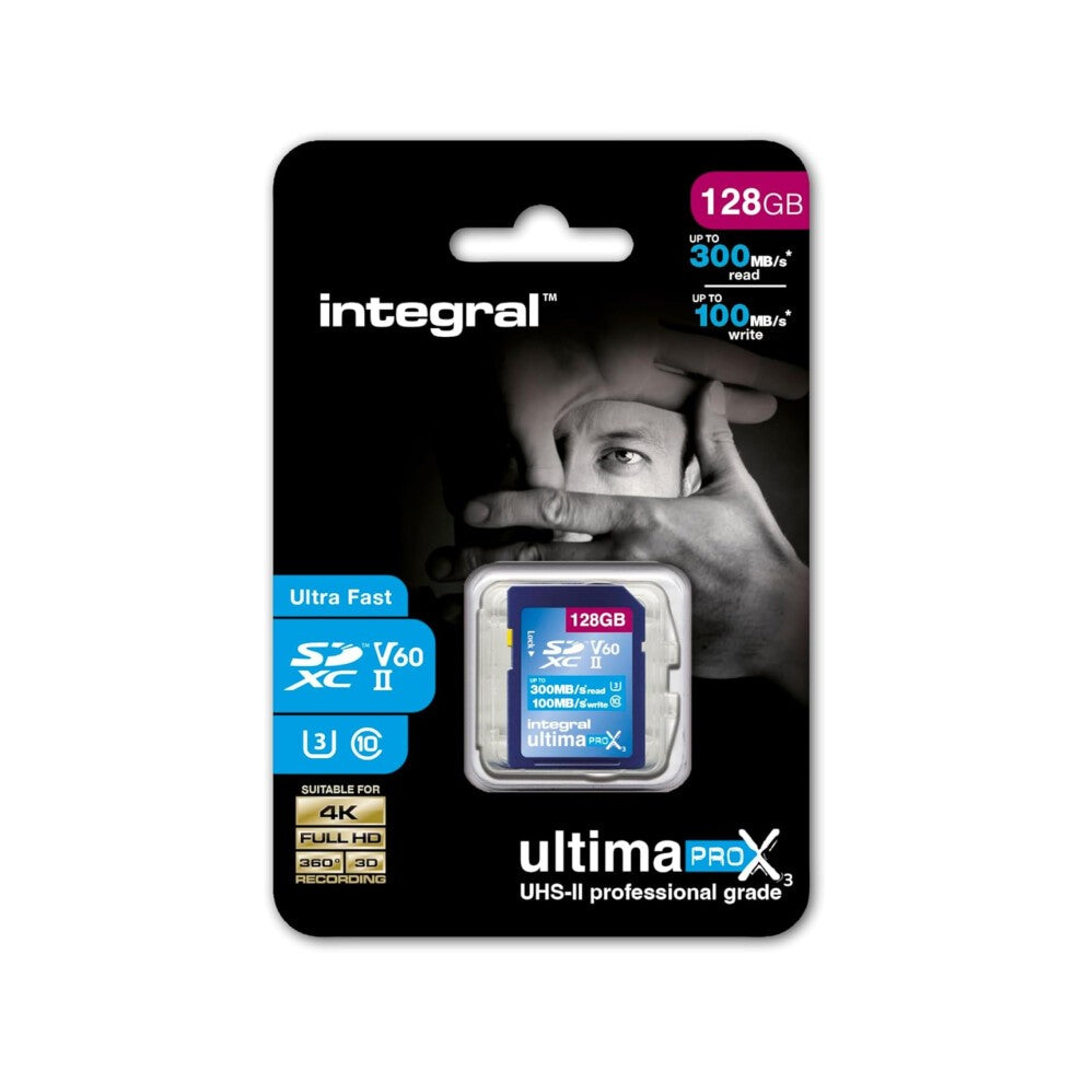 128GB UHS-II SD Card V60 up to 300MBs Read and 100MBs Write Speed 1733X SDXC Professional High Speed Memory Card